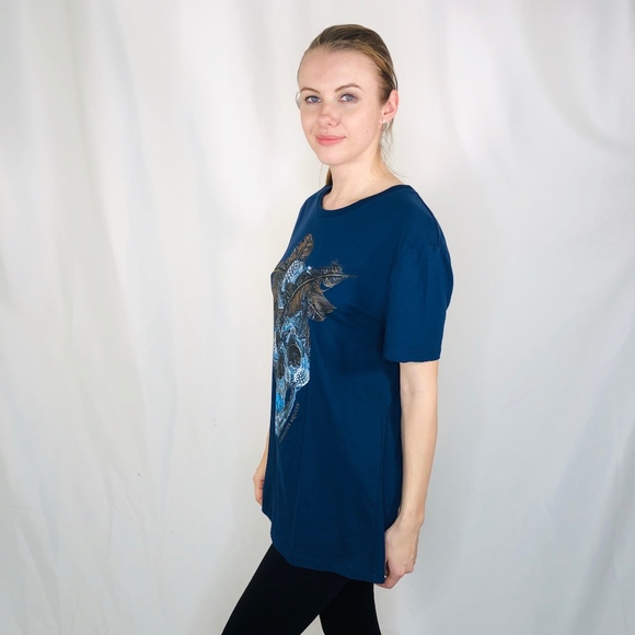 Alexander McQueen Skill Graphic T Shirt Blue L EUC - Picture 3 of 8